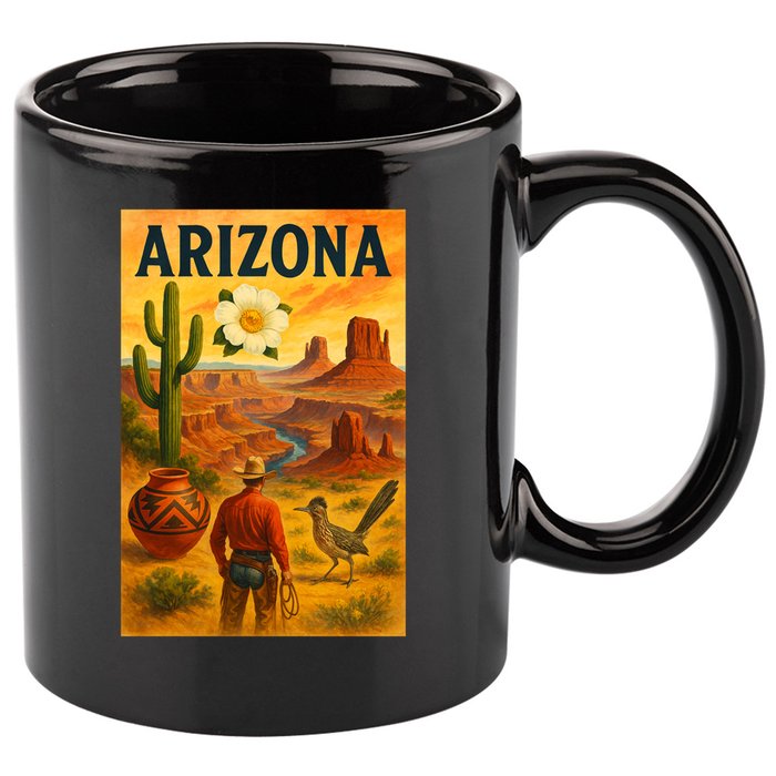 Arizona Retro Sunset 11oz C Handle Ceramic Mug