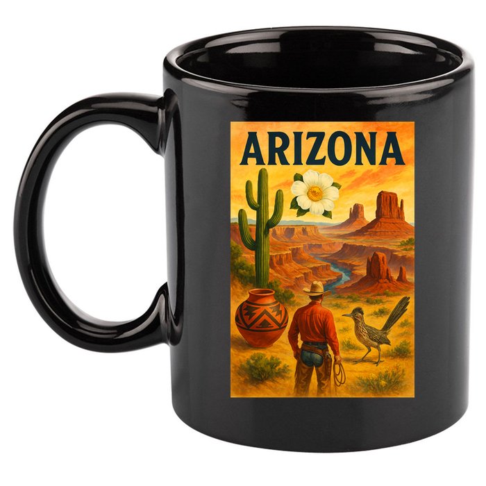 Arizona Retro Sunset 11oz C Handle Ceramic Mug