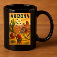 Arizona Retro Sunset 11oz C Handle Ceramic Mug