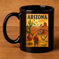 Arizona Retro Sunset 11oz C Handle Ceramic Mug