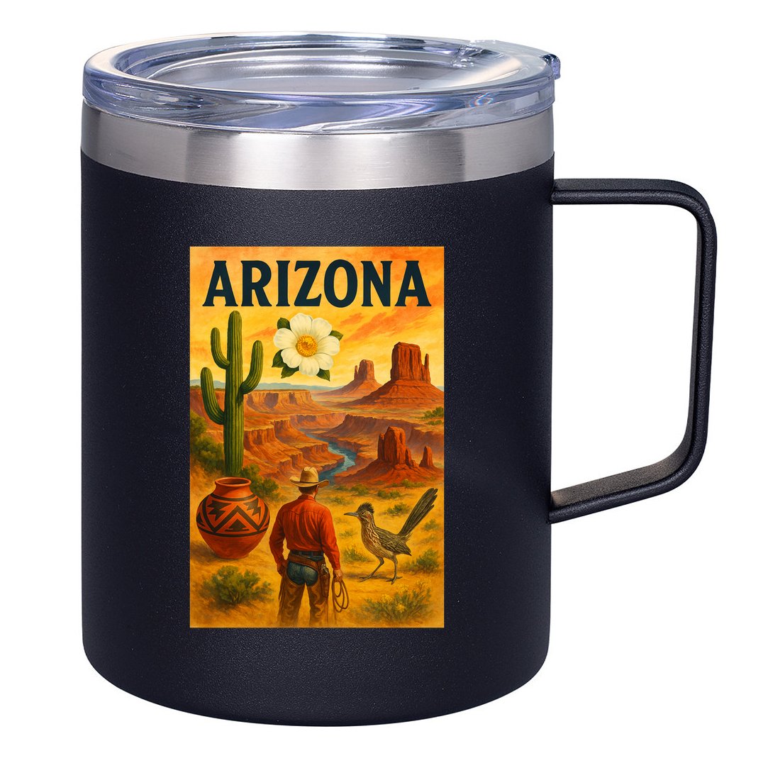 Arizona Retro Sunset 12oz Stainless Steel Coffee Mug