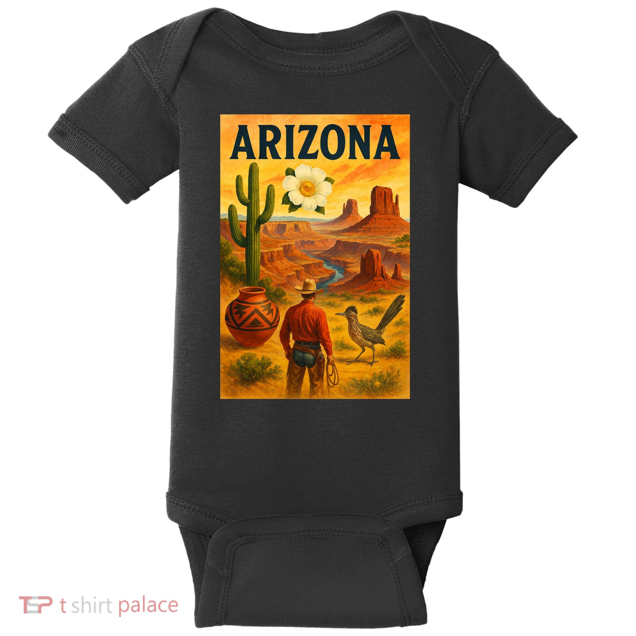 Arizona Retro Sunset Baby Bodysuit