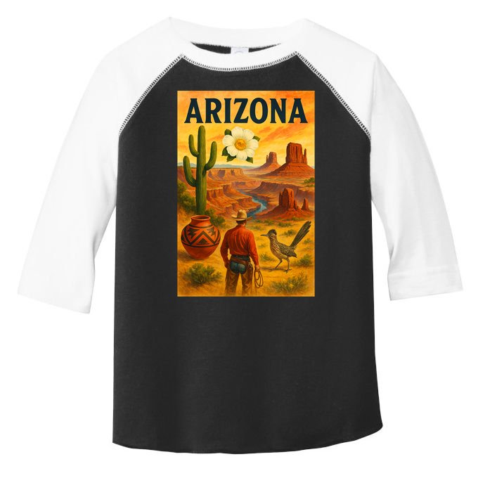 Arizona Retro Sunset Toddler Fine Jersey T-Shirt