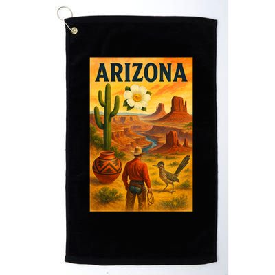 Arizona Retro Sunset Golf Towel
