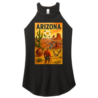 Arizona Retro Sunset Women's Perfect Tri Rocker Tank