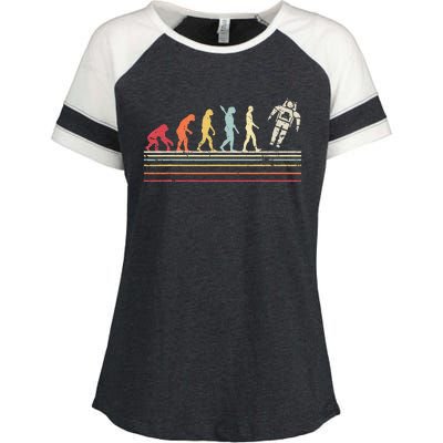 Astronaut Retro Spaceman Vintage 80s Style Enza Ladies Jersey Colorblock Tee