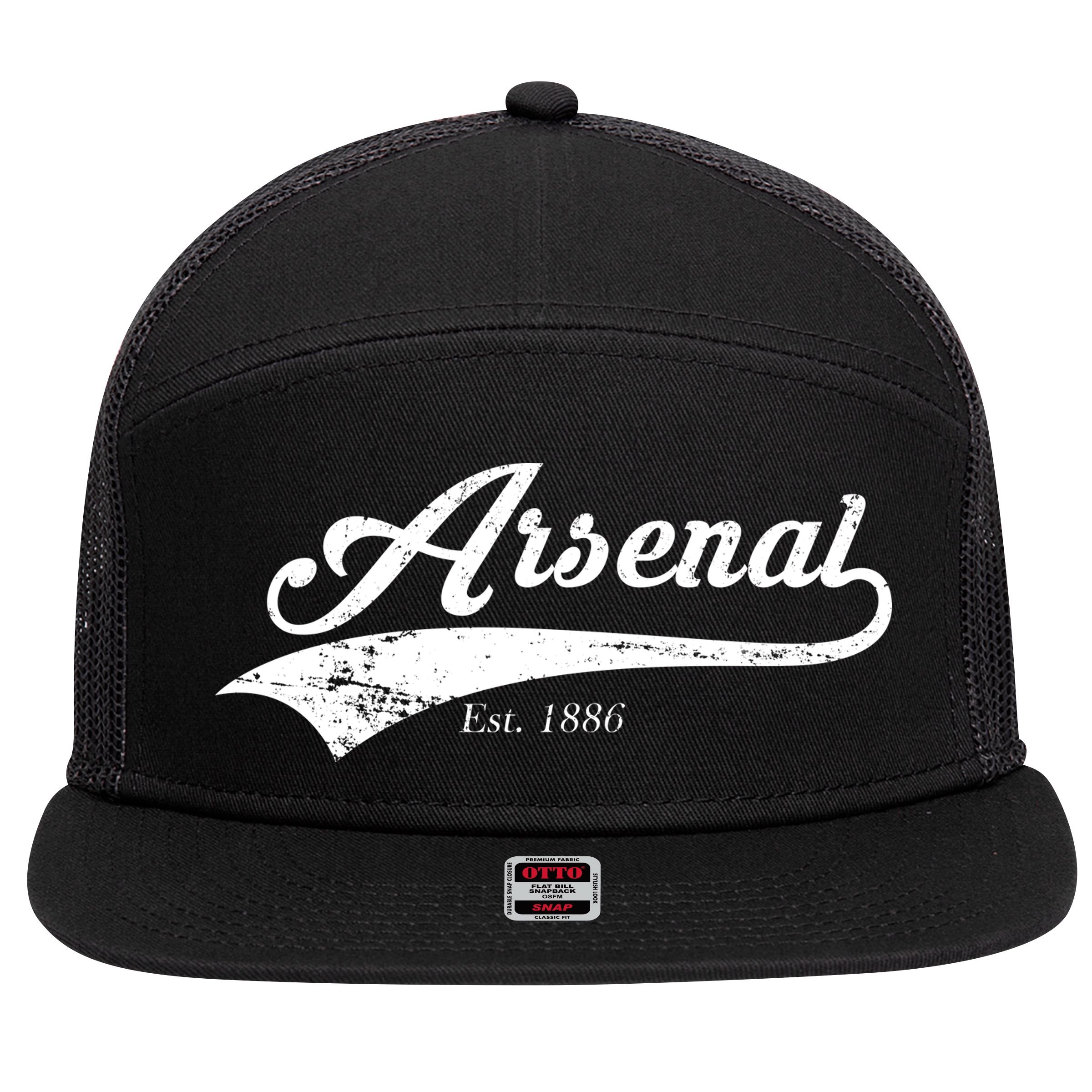 Arsenal Est. 1886 London Soccer 7 Panel Mesh Trucker Snapback Hat