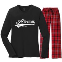 Arsenal Est. 1886 London Soccer Women's Long Sleeve Flannel Pajama Set 