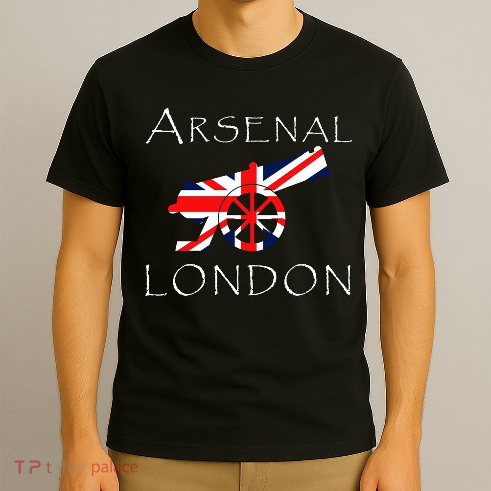 Arsenal London Soccer Jersey Cannon Union Jack  T-Shirt
