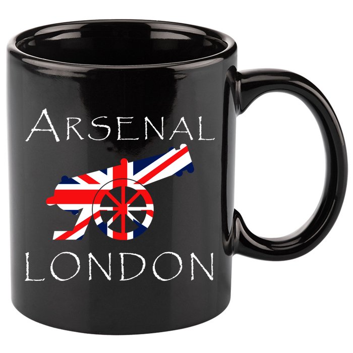 Arsenal London Soccer Jersey Cannon Union Jack  11oz C Handle Ceramic Mug