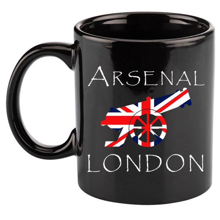 Arsenal London Soccer Jersey Cannon Union Jack  11oz C Handle Ceramic Mug