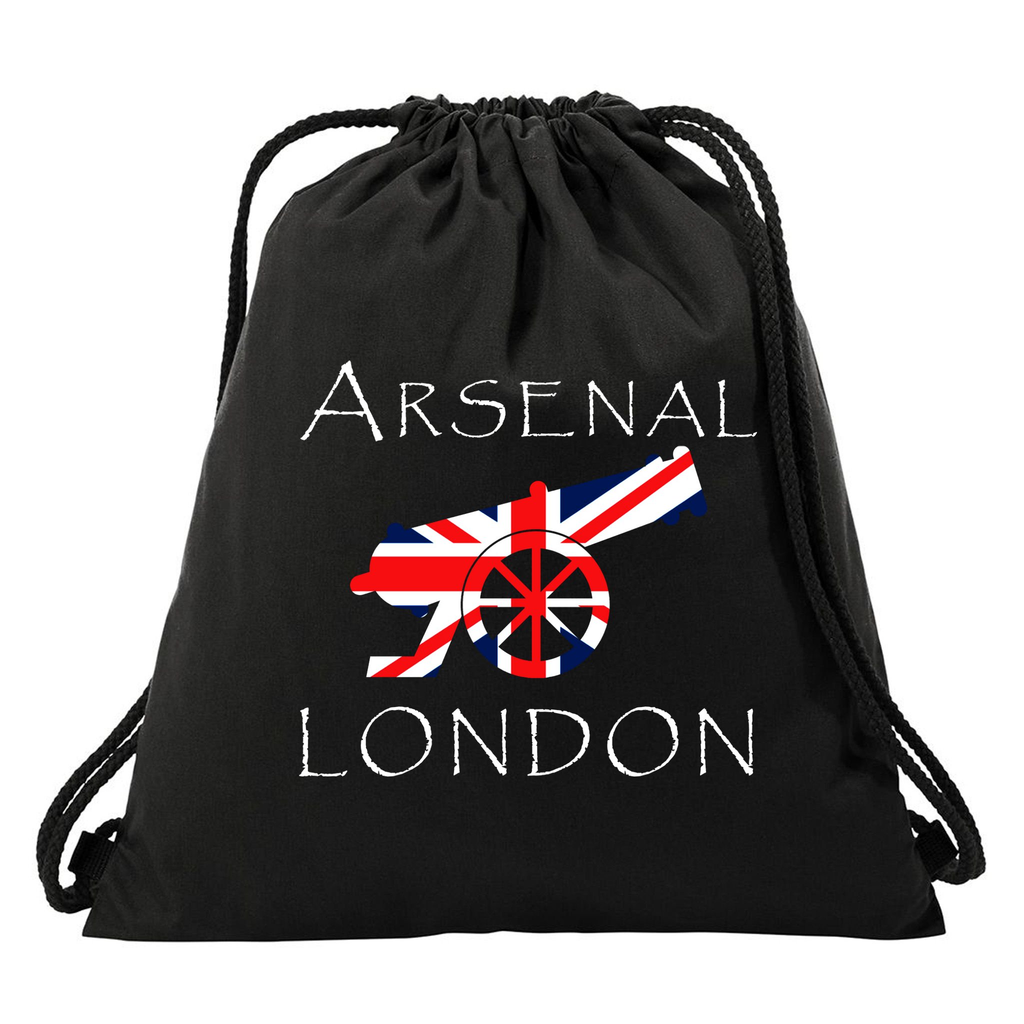 Arsenal London Soccer Jersey Cannon Union Jack  Drawstring Bag