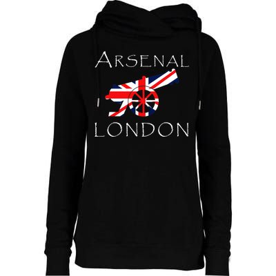 Arsenal London Soccer Jersey Cannon Union Jack  Womens Funnel Neck Pullover Hood