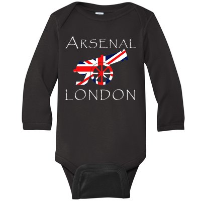 Arsenal London Soccer Jersey Cannon Union Jack  Baby Long Sleeve Bodysuit