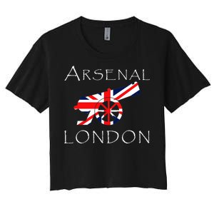 Arsenal London Soccer Jersey Cannon Union Jack  Women's Crop Top Tee