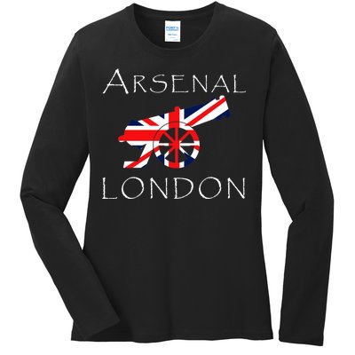 Arsenal London Soccer Jersey Cannon Union Jack  Ladies Long Sleeve Shirt