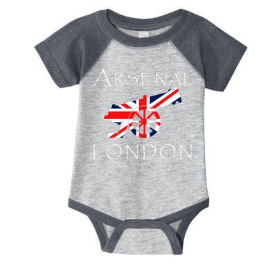 Arsenal London Soccer Jersey Cannon Union Jack  Infant Baby Jersey Bodysuit