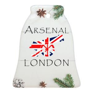 Arsenal London Soccer Jersey Cannon Union Jack  Ceramic Bell Ornament