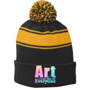 Art Is For Everyone Stripe Pom Pom Beanie