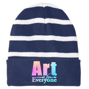 Art Is For Everyone Striped Beanie with Solid Band