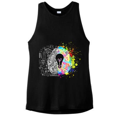 Art of Science Colorful Brain Ladies PosiCharge Tri-Blend Wicking Tank