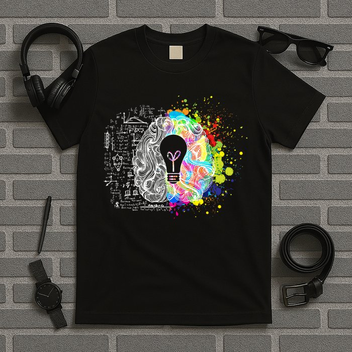 Art of Science Colorful Brain T-Shirt