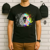 Art of Science Colorful Brain T-Shirt