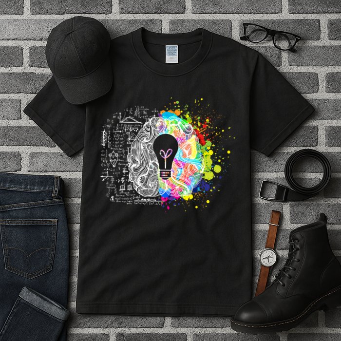 Art of Science Colorful Brain Tall T-Shirt
