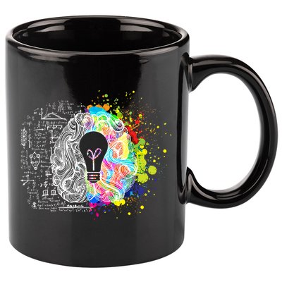 Art of Science Colorful Brain 11oz C Handle Ceramic Mug