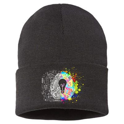 Art of Science Colorful Brain Sustainable Knit Beanie
