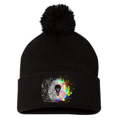 Art of Science Colorful Brain Pom Pom 12in Knit Beanie
