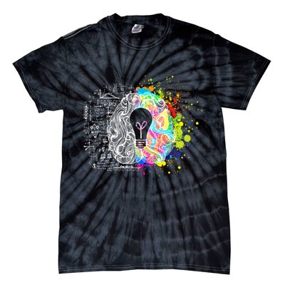Art of Science Colorful Brain Tie-Dye T-Shirt