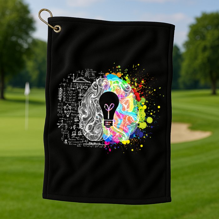 Art of Science Colorful Brain Golf Towel