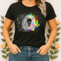 Art of Science Colorful Brain Womens T-Shirt