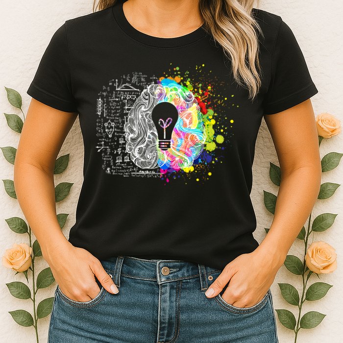 Art of Science Colorful Brain Womens T-Shirt