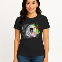Art of Science Colorful Brain Womens T-Shirt