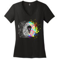 Art of Science Colorful Brain Women's V-Neck T-Shirt