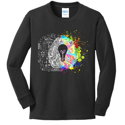 Art of Science Colorful Brain Kids Long Sleeve Shirt