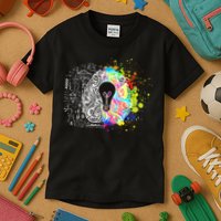 Art of Science Colorful Brain Kids T-Shirt