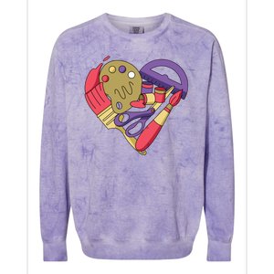 Art Supplies Heart Colorblast Crewneck Sweatshirt