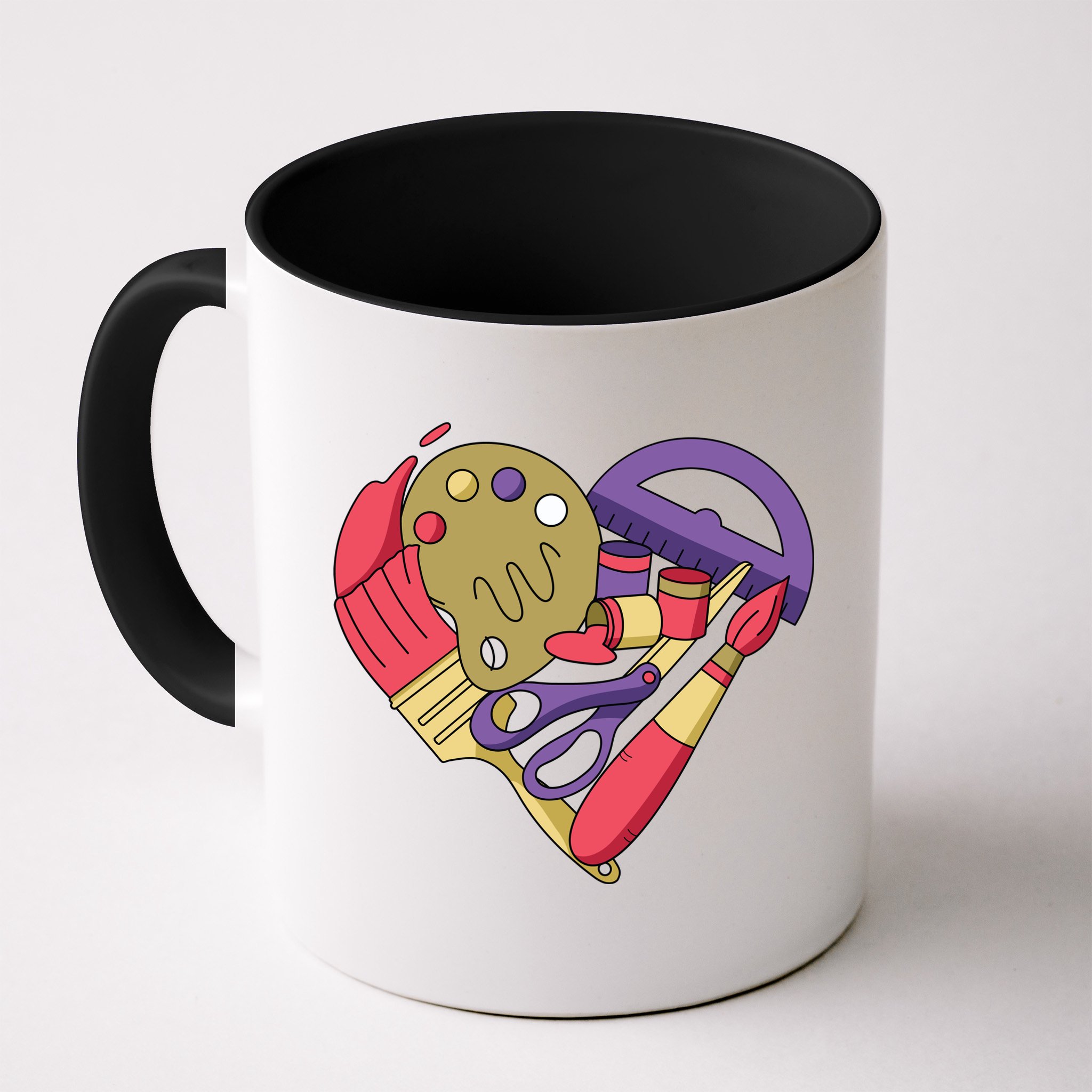 Art Supplies Heart Mug
