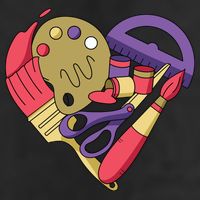 Art Supplies Heart Beanie