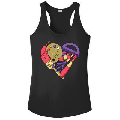 Art Supplies Heart Ladies PosiCharge Competitor Racerback Tank