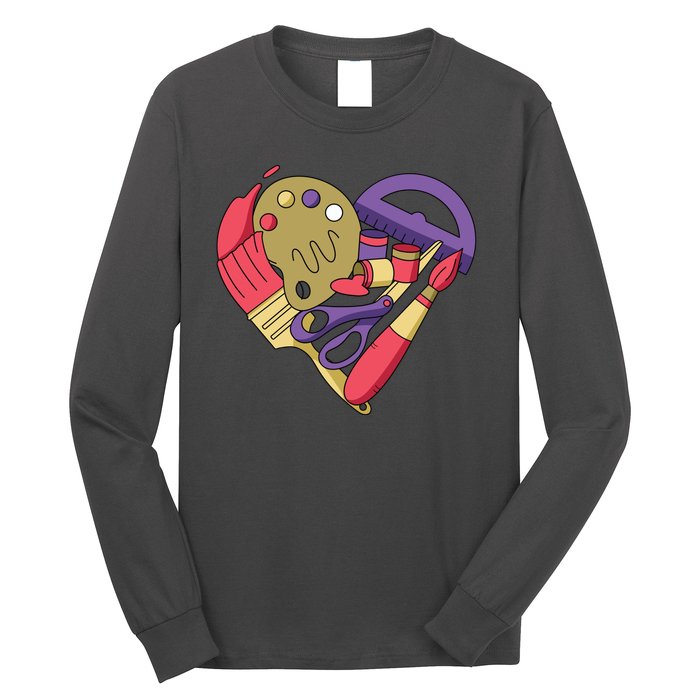 Art Supplies Heart Long Sleeve Shirt