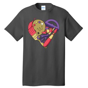 Art Supplies Heart Tall T-Shirt