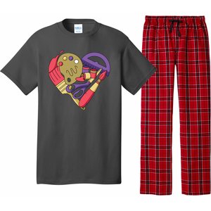 Art Supplies Heart Pajama Set