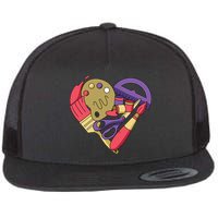 Art Supplies Heart Flatbill Hat