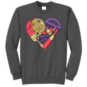 Art Supplies Heart Tall Sweatshirt