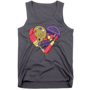 Art Supplies Heart Tank Top