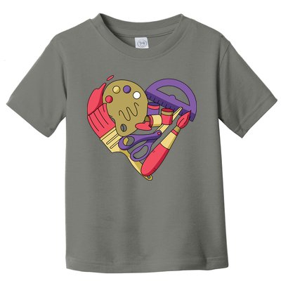Art Supplies Heart Toddler T-Shirt